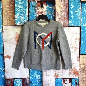 Men's H&M LOGG NYC Logo Sweater Crew Neck Long Sleeve SMALL Gray